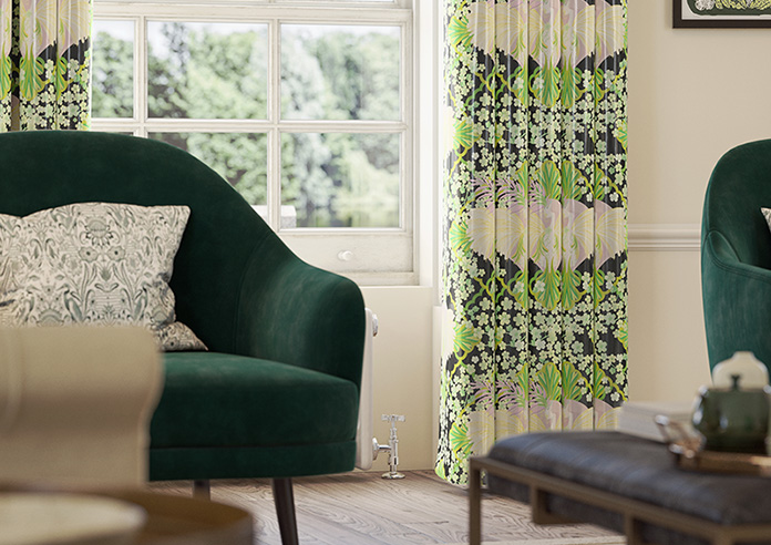 Faded Glamour, Goddess Green Black - Made To Measure Curtains - Image 5